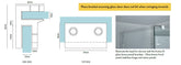 Purity Showerscreens glass brace bracket LARGE - SQUARE EDGE - Matt Black